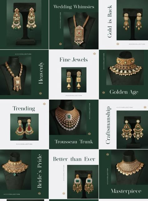 Jwellary Instagram Feed, Insta Grid Ideas Jewellery, Jwellary Post Design, Jewellery Instagram Grid Layout, Instagram Grid Jewelry, Jewellery Template Design, Jewellers Logo Design, Diamond Social Media Post, Jewellery Grid Design