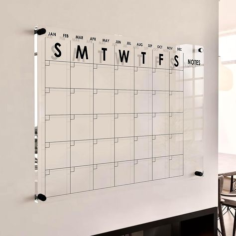 PRICES MAY VARY. 📏 【Dimensiosns 】 40' Wide X 26' Tall 📅【Modern Minimalistic Home Office Design 】Upgrade your home office calandar planner with the our premium clear acrylic dry erase calander now! This stylish and modern wall mount calendar features a minimalistic printed text and a seamless design that eliminates messy creases on outdated traditional whiteboards and heavy glass calendar. 🌈【100% Anti-Smudge Resistant】Enjoy our acrylic calendar for wall that's 100% anti-smudge writing surface Large Family Calendar Wall, Office Dry Erase Board Ideas, Acrylic Calendar Ideas, Modern Office Wall Decor, Aesthetic Wall Calendar, Office Calendar Wall Ideas, Office Decor Workplace Women, Dry Erase Calendar Ideas, White Board Calendar Ideas