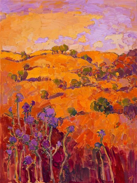 Vibrant Landscape Paintings Use the Color Orange to Capture the Warm Glow of the American West - My Modern Met Erin Hanson, Contemporary Impressionism, Orange Painting, Orange Paint, Orange Art, Emerging Artists, Abstract Landscape, Impressionism, Painting Inspiration