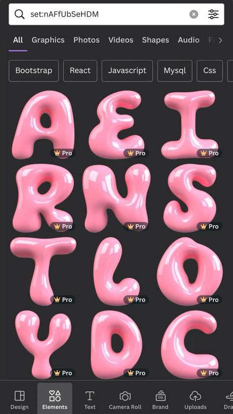 Fonts Alphabet Canva Typography Element, Canva Word Elements, Bubble Font Canva, Cute Font Canva, Canva Sets, Funky Logo, 3d Fonts, Canva Pro Elements, Font Cute