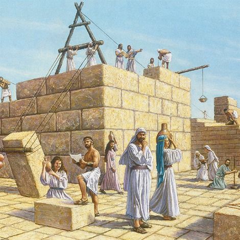 Israelites rebuild the temple in Jerusalem Rebuilding The Temple, Bible Mapping, Spiritual Paintings, Church Pictures, Bible Illustrations, Bible Images, Bible Pictures, Biblical Art, Childrens Church