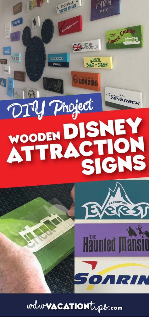 One's home can never be sprinkled with enough Disney magic. The DIY wooden Disney attraction signs are a great way to add in some Disney to your home. #disneydiy #disneyrides #disneyart Diy Halloween Dekoration, Casa Disney, Disney Diy Crafts, Disney Room Decor, Disney Bedrooms, Disney Sign, Disney Classroom, Disney Cute, Disney Attractions