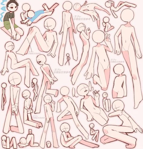 Full Body Drawing Pose Template, Limp Wrist Hand Reference, Cats How To Draw, Tail Accessories Drawing, Good Drawing Poses, Cutesy Poses Drawing Reference, Cute Body Poses, Cutesy Pose Reference, Original Characters Design