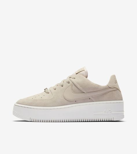 Nike Women's Air Force 1 Sage Low 'Particle Beige & Phantom' Release Date Air Force 1 Women, Suede Nike, Air Force 1 Sage Low, Nike Air Force 1 Sage Low, Nike Shoes Air Force, Womens Hiking Shoes, Nike Air Shoes, Nike Air Force Ones, Shoe Inspo