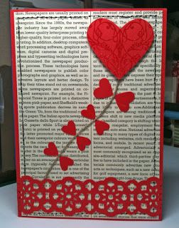 handmade Valentine card ... heart as a kite  with little heart balancers ... lu the idea and the look on book page printed paper ... Stampin' Up! Valentine Love Cards, Valentine Cards Handmade, Library Ideas, Handmade Valentine, Valentine Card, Valentine Day Crafts, Valentines Day Hearts, Valentine Crafts, Creative Cards