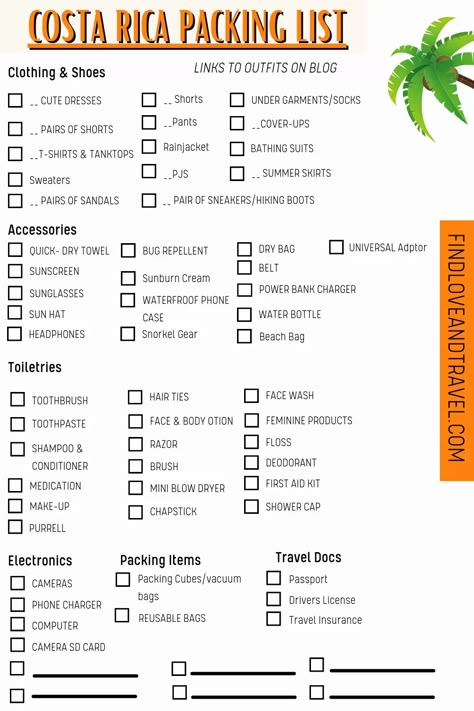 Unsure what to pack for visiting Costa Rica? This Costa Rica packing list includes what to pack, wear, and a free printable check list. Costa Rica Packing List | Costa Rica Travel | what to wear in Costa Rica | Costa Rica outfits | Costa Rica vacation | Costa Rica Outfit ideas | Central America travel | Costa Rica Travel | beach vacation | Costa Rica travel guide | Costa Rica aesthetic Costa Rica Budget, Traveling Costa Rica, What To Pack For Costa Rica In February, Packing List Costa Rica, Packing List For Costa Rica, Costa Rica Travel Itinerary, Costa Rica Bucket List, Costa Rica Outfit Ideas What To Wear, What To Pack For Costa Rica