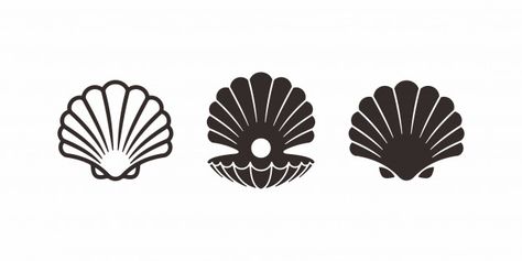 Collection of pearl shell logo or icon d... | Free Vector #Freepik #freevector #logo #design #icon #template Upcycling, Shell Icon, Shell Logo, Shell Graphic, Paper Bag Design, Pearl Logo, Restaurant Logo, Creative Flyers, Pearl Design