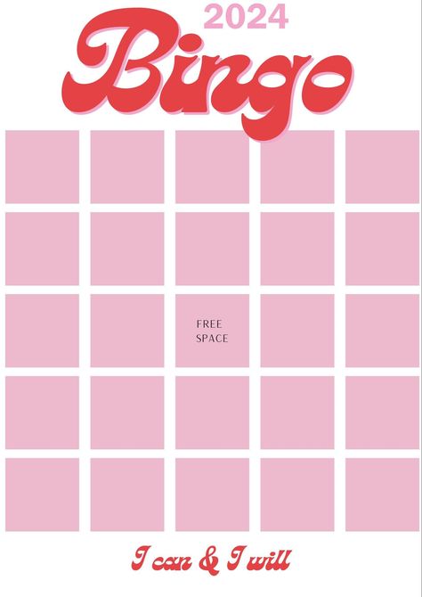 2024 Bingo Card digital download Bingo Template Aesthetic, Brow Marketing, Bingo Invitations, Yearly Magazine, Bingo Card Design, Bingo Aesthetic, Bingo Design, Bingo Ideas, Camping Bingo