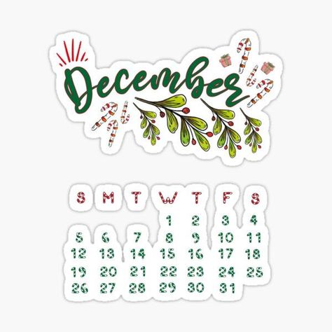 December Stickers, December Planner, December Bullet Journal, Agenda Stickers, New Year Design, Lover Sticker, Calendar Planner, New Year Designs, 2021 Calendar