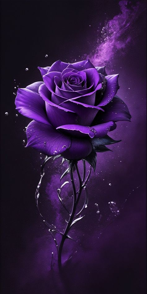 Purple Roses Wallpaper, Seni Mural, Black Roses Wallpaper, Blue Roses Wallpaper, Personaje Fantasy, Photo Rose, Dark Purple Wallpaper, Purple Flowers Wallpaper, Rose Flower Pictures