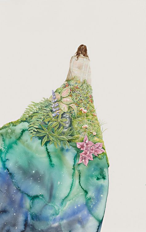 Arte Yoga, Art Appliqué, 수채화 그림, Artist Profile, Art And Illustration, Inspiration Art, Art Plastique, A Dress, Watercolor Illustration