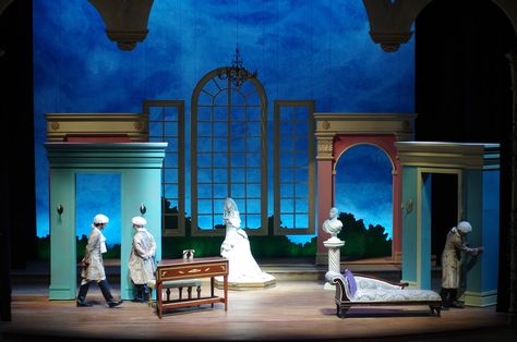 love the standalone windows and the arches suggesting entrances Pride And Prejudice Set Design, Anastasia Set Design, Stage Design Theatre, Theater Stage Design, Theater Sets, University Photography, Theatre Backdrops, Illinois State University, Stage Set Design