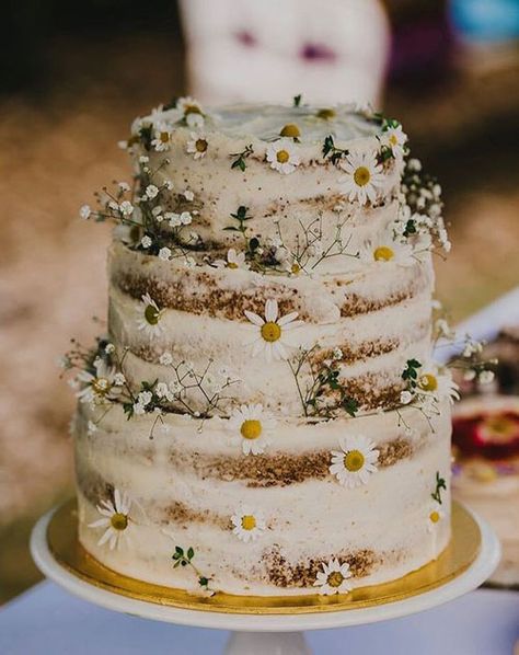 Edible Wildflower Cake, Wildflower Cake, Tårta Design, Dream Future, Daisy Wedding, Buttercream Wedding Cake, Wedding Cake Rustic, Rustic Wedding Cake, Wedding Dessert