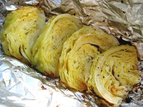 Instead of using butter....substitute with coconut oil creamed with spray butter!!! Salt Pepper and Low Sodium Lawry's!! Grilled Cabbage Recipes, Grilled Cabbage Wedges, Grilled Cabbage, Cabbage Steaks, Cabbage Recipe, Cooked Cabbage, Home Comfort, Cabbage Recipes, Pinterest Recipes