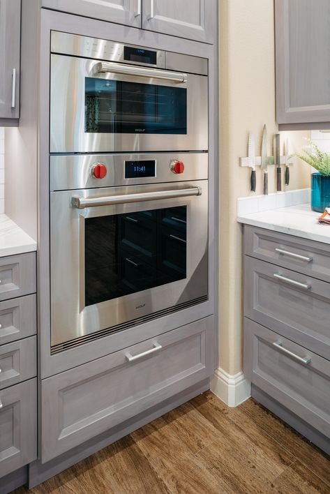 Wolf Gourmet Ovens are Flush Inset Within the Cabinet Face - Transitional - Kitchen - Houston - by Bay Area Kitchens | Houzz Wolf Appliances Kitchens, Wolf Kitchen Appliances, Wolf Oven, Wall Oven Kitchen, Wolf Kitchen, Cabinet Faces, Minnesota Home, Accessory Dwelling Unit, Steam Oven