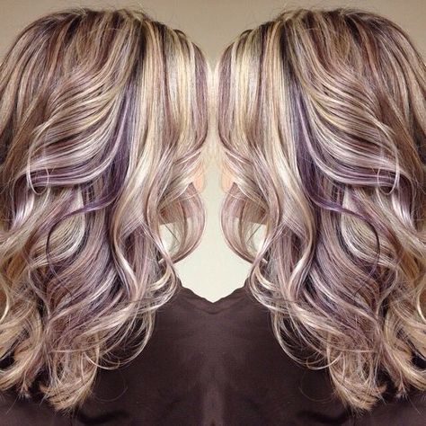 Today's hair inspiration! Blonde with eggplant infusion. I love this!! I think this is going to be my next color with Holly.  @atouchofcolormakeup.com #sheltonctsalon #fairfieldcountyhair  #shelton #sheltonhairstylist #hairmagic #hairwishes #cthair #loveyourhair http://ift.tt/1qkpLf1 Purple Highlights Blonde Hair, Violet Hair Colors, Purple Hair Highlights, Blonde Lowlights, Cool Blonde Hair, Violet Hair, Purple Highlights, Highlights And Lowlights, Red Highlights