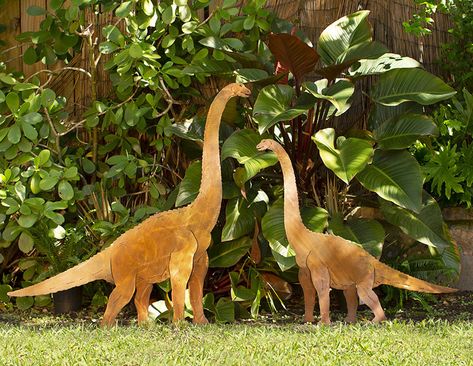 Plant Eating Brontosaurus Metal Lawn Sculptures Plant Eater, Tattoo Plant, Diy Lawn, Art Ornaments, Uncommon Goods, Lawn Ornaments, Sculpture Garden, Backyard Makeover, Lawn Decor