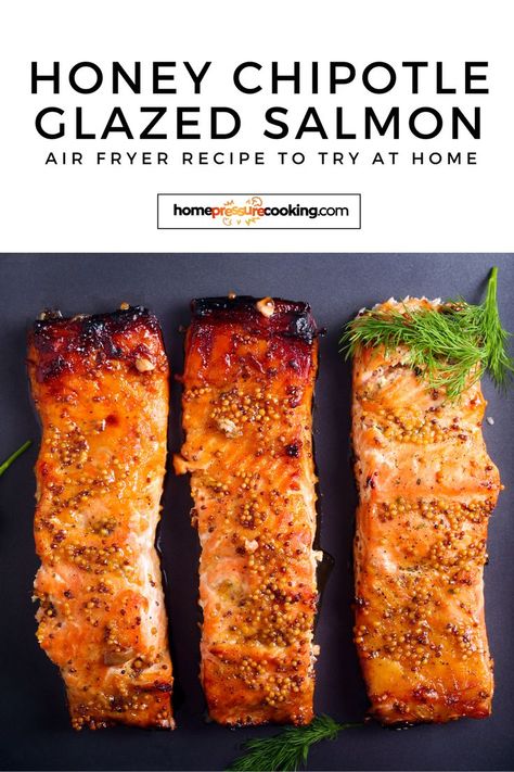 Strips of Honey Chipotle Glazed Salmon Pieces - Fish Recipes Air Fryer Meals Healthy, Easy Air Fryer Meals Healthy, Chipotle Glaze, Easy Air Fryer Meals, Honey Glazed Salmon, Salmon Glaze Recipes, Crispy Fries, Healthy Air Fryer Recipes, High Protein Dinner