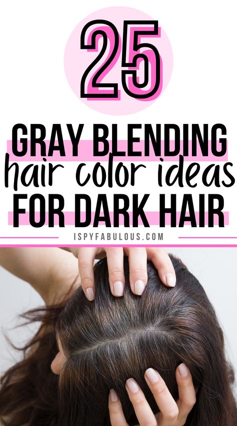 Balayage, How To Blend Gray Hair Dark Brown, Brunette Balayage Hair To Cover Grey, Best Hair Color To Camouflage Gray, Fall Hair Colors To Hide Gray, Gray And Silver Highlights On Brown Hair, Hair Colours For Greying Hair, Cover Grays With Highlights, Hair Highlights For Dark Hair Curly