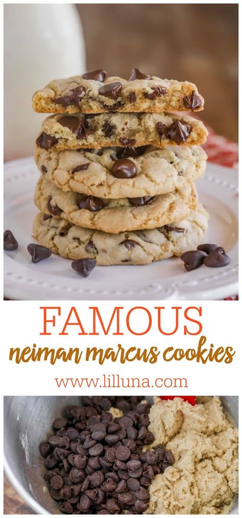 Newman Marcus Cookies, Neiman Marcus Chocolate Chip Cookies, Neiman Marcus Cookie Recipe, Neiman Marcus Cookies, Famous Recipes, Cooking Machine, Chippers, Chewy Cookies, Famous Chocolate