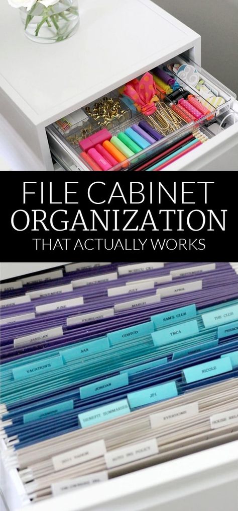 File Cabinet Organization {Organizing in Style} File Cabinet Organization, Polished Habitat, Filing Cabinet Organization, Paper Clutter Organization, Office Organization Files, Office Organization At Work, Tips For Organizing, Organizing Paperwork, Organisation Hacks