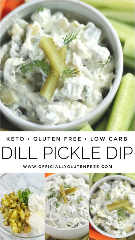 Snack Dip Recipes, Dill Pickle Dip Recipe, Pickle Dip Recipe, Crunchy Pickles, Low Carb Appetizer, Dill Pickle Dip, Dill Pickle Recipe, Pickle Dip, Keto Holiday Recipes