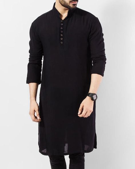 Jubah Lelaki, Kurta Designs Men's, Pathani Kurta, Boys Kurta Design, Kurta Pajama Men, Black Kurta, Gents Kurta Design, Kurta Cotton, Gents Kurta