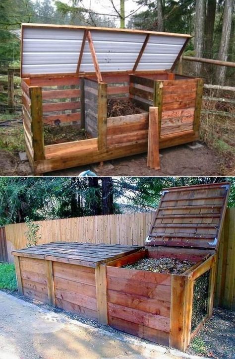 Compost Bin Pallet, Composting Methods, Compost Bin Diy, Casa Hobbit, Diy Compost, Garden Compost, Have Inspiration, Island Kitchen, Composting