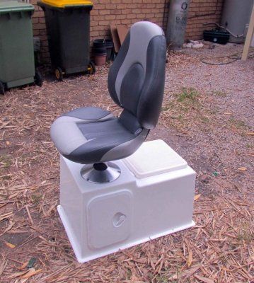 Made 2 seat bases with live bait tanks for the boat | MIG Welding Forum Bass Boat Ideas, Diy Boat Seats, Jon Boat Modifications, Cooler Seat, Fishing Boat Accessories, Boat Console, Bait Tank, Center Console Boats, Boat Restoration