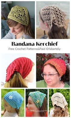 Free Crochet Patterns Bandana, Knit Hair Bandana, Free Crochet Kerchief Patterns, Crochet Bandana Headband Free Pattern, Crochet Hair Kerchief Free Pattern, Crochet Head Kerchief Free Pattern, Crochet Head Bandana Free Pattern, Crocheted Bandana Free Pattern, Free Crochet Hair Accessories Patterns