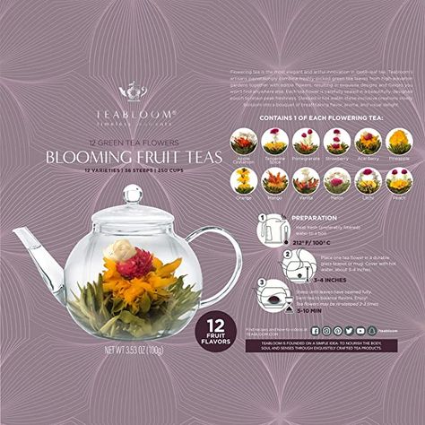 Flower Tea Aesthetic, Cottagecore Inspiration, Blooming Flower Tea, Flowering Tea, Tea Balls, Tea Aesthetic, Flower Varieties, Strawberry Acai, Blooming Tea