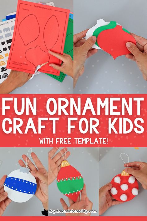 Create memorable holiday decorations with this fun and easy paper Christmas ornament craft for kids! Our free printable template is perfect for preschool, kindergarten, and elementary students. Whether you use construction paper or transform it into festive cards, this DIY project is a great way to celebrate the season. Ideal for classroom projects or family crafting sessions. Download the template now! Ornament Craft Preschool, Christmas Prek Crafts, Preschool Christmas Ornaments, Kids Tree Ornaments, Paper Ornaments Diy, Preschool Homeschooling, Festival Crafts, Christmas Ornament Template, Easy Ornaments