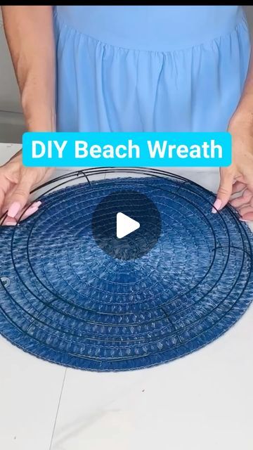 Dollar Tree Beach Decor Diy, Nautical Wreath Ideas, Beachy Christmas Decor, Deco Mesh Pumpkin, Nautical Decor Diy, Beach Christmas Trees, Spring Mesh Wreaths, Crafts Spring, Beach Themed Crafts