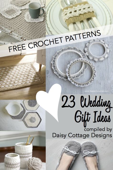 Wedding Crochet Patterns: 23 Free Crochet Patterns - Daisy Cottage Designs Crochet Wedding Favours, Daisy Cottage Designs, Crochet Wedding Gift, Wedding Crochet Patterns, Crochet Boot Cuff Pattern, Wedding Crochet, Daisy Cottage, Cottage Designs, Boot Cuff