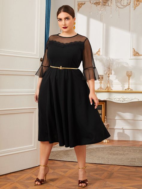 Big Size Fashion, Outfits Gorditas, Chic Cocktail Dress, Big Size Dress, Lace Trim Dress, Plus Size Party Dresses, Classy Dress Outfits, Women Plus Size, Girl Sweatshirts