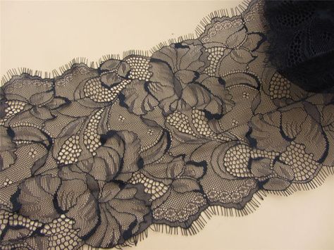 17cm Skirts lace fabric,Black cording Lace ,3 meters off white French Chantilly Lace ,Exquisite Eyel Scalloped Lace, Chantilly Lace, French Lace, Antique Lace, Lace Fashion, Trim Color, Lace Weddings, Stretch Lace, Cotton Lace