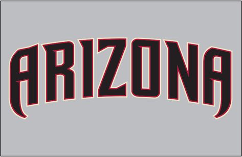 Arizona Diamondbacks Jersey Logo (2020-Pres) - Arizona in black trimmed in red and sand on a traditional grey jersey, worn on Dbacks road uniforms starting in 2020 Arizona Diamondbacks Logo, Diamondbacks Logo, Snake Logo, Virtual Museum, Sports Logos, Jersey Logo, Arizona Diamondbacks, Sports Teams, Arizona Logo