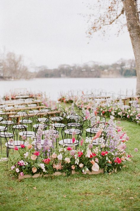 Whimsical Lake Wedding, Floor Wedding Arch, Floor Meadow Wedding, Aisle Floor Flowers, Wedding Ceremony Floor Flowers, Floor Arch Wedding, Floor Flowers Wedding, Flower Aisle Wedding, Nikah Outdoor