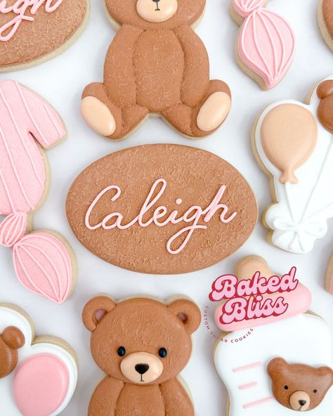 A bear-y sweet little girl is on her way ✨🧸🎀 Inspired by @thebattersweets & @cookieclad 🫶🏼 . . . . #teddybear #teddybearbabyshower #teddybearcookies #cookies #sugarcookies #customcookies #customsugarcookies #decoratedcookies #decoratedsugarcookies #houstoncookies #htx #houston #houstontx Htx Houston, Teddy Bear Cookies, Teddy Bear Baby Shower, Custom Cookies, Sugar Cookies Decorated, Houston Tx, Cookie Decorating, Sugar Cookies, Houston