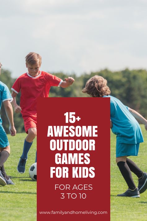 Get the whole family involved with these 15+ fun outdoor games Perfect for kids aged 3-10 and adults, these games are great for backyard fun, birthday parties, and more. #OutdoorGamesForKidsAndAdults #KidsGamesOutdoor #OutdoorGamesForKids Outdoor Recess Games Elementary, Backyard Relay Games, Toddler Birthday Games Outdoor, Outdoor Games For Kids No Supplies, Kids Yard Games, Easy Outdoor Games For Kids, Large Group Games For Kids, Fun Group Games For Kids, Outdoor Birthday Party Games