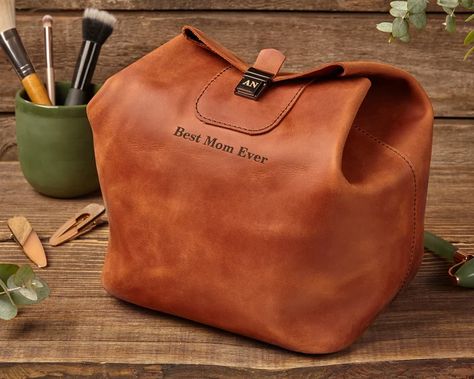 Skincare Storage, Monogrammed Makeup Bags, Cosmetic Bag Organization, Leather Engraving, Leather Cosmetic Bag, Leather Makeup Bag, Dopp Kit, Custom Watch, Distressed Leather