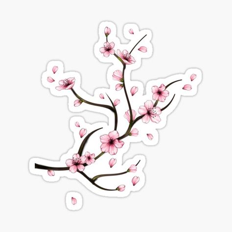 Cherry Blossom Sticker, Pink Stickers, Cherry Flower, Japanese Drawings, Wedding Cards Handmade, Cherry Blossom Tattoo, Stickers Redbubble, Sakura Tree, Tree Stickers