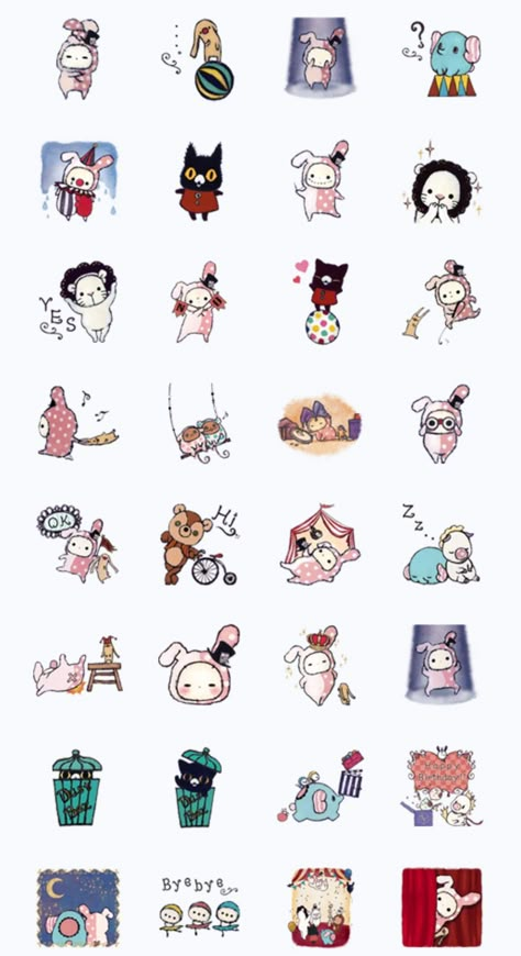 Circus Stickers, 2000s Art Style, Carnival Characters, Sentimental Circus, Circus Characters, 2000s Art, Editing Resources, Scrapbook Stuff, Japanese Characters