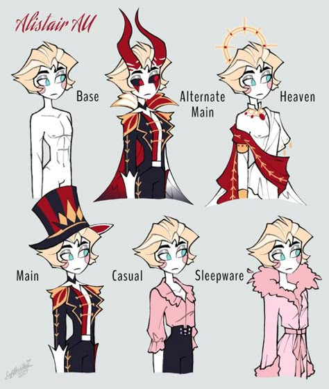 Alistair Au Hazbin Hotel, Hazbin Hotel Lucifer Redesign, Hazbin Hotel Outfit Ideas, Hazbin Lucifer, Hazbin Hotel Au, Lucifer Art, Lucifer Characters, Lucifer Morningstar Hazbin Hotel, Hazbin Hotel Lucifer