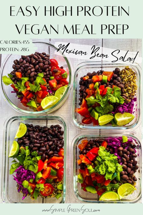 Soy Free Vegan Protein, High Protein Soy Free Vegan Meals, Soy Free Vegan Recipes, Soy Bean Recipes, Vegan Protein Salad, Meatless Stew, High Protein Vegan Salad, Mexican Bean Salad, Plant Based Diet Meal Plan