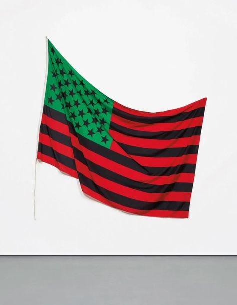 Why did David Hammons create the African-American Flag? David Hammons, Usa Flag Art, African American Flag, Pan African Flag, American Flag Art, Military Decor, African Flag, Pan African, United States Flag