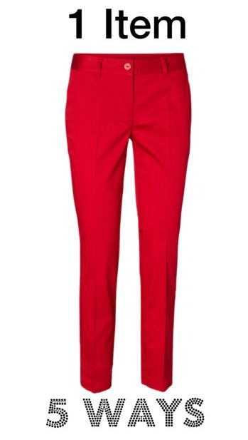 Ideas on how to style red pants in different ways. Red Pant Work Outfits, Red Pants Spring Outfit, Red Pants Winter Outfit Women, Women's Red Pants Outfit, Red Chinos Outfit Women, Styling Red Jeans, Work Outfits Red Pants, Red Trousers Outfit Winter, Red Pants Outfit 2023