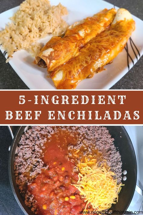 5 Ingredient Beef Enchiladas, 5 Ingredient Enchiladas, Ground Turkey Enchiladas, Enchiladas Easy, Ground Beef Enchiladas, Turkey Enchiladas, Enchilada Bake, Easy Enchiladas, Just Spices