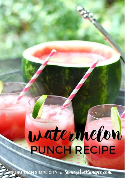 Cocomelon Party Punch, Watermelon Punch Bowl, Watermelon Punch Recipes, Watermelon Party Centerpieces, Watermelon Birthday Party Food, Watermelon Party Food Ideas, Watermelon Treats For Party, Watermelon Themed Desserts, Watermelon Punch Nonalcoholic