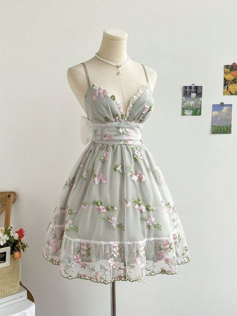 Simple Dress To Sew, Shein Mini Dress, Disney Inspired Dresses, Dresses For Graduation, Tea Party Dress, Cute Dress Outfits, Gardening Outfit, Korean Fashion Dress, Fabric Floral